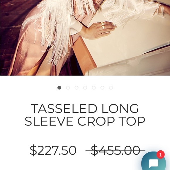 CIAO SEA White Satin Tassel Long sleeve Crop Top - Picture 8 of 9